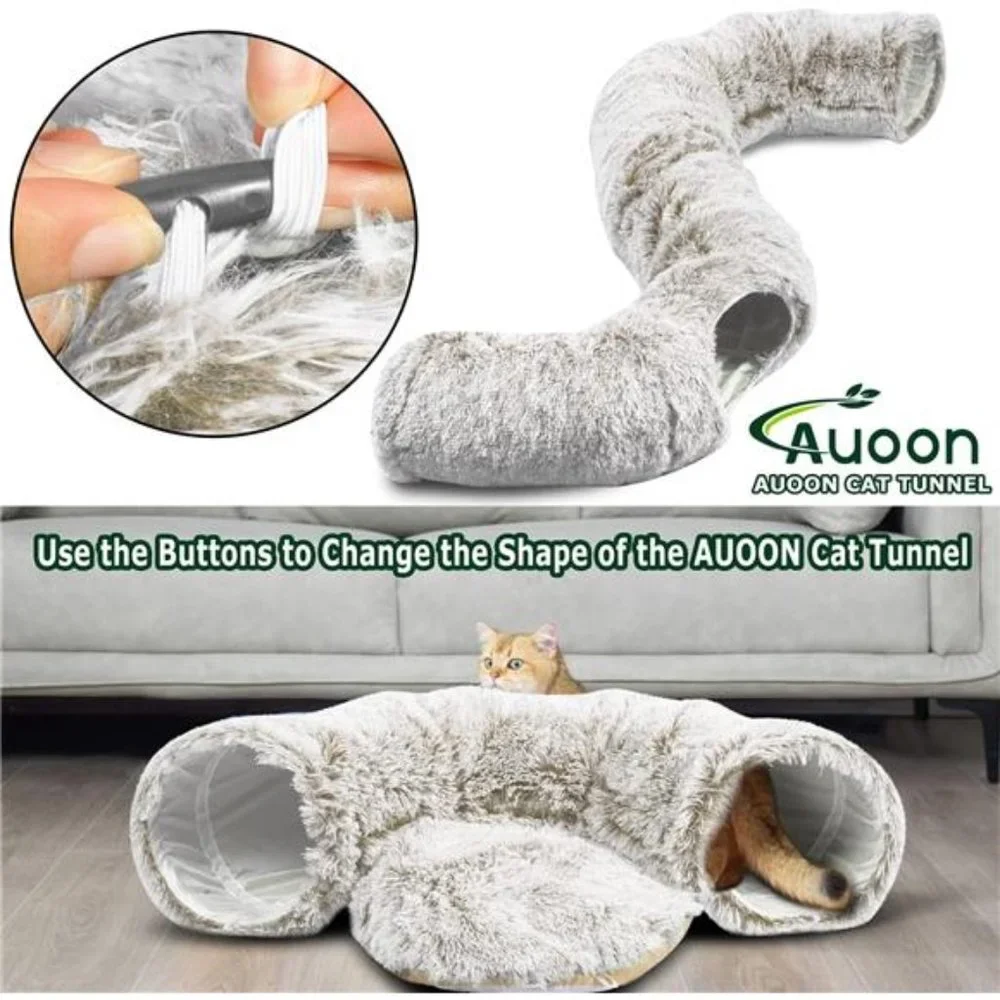 Cat Tunnel Bed with Central Mat Big Tube Playground Toys Soft Plush Material